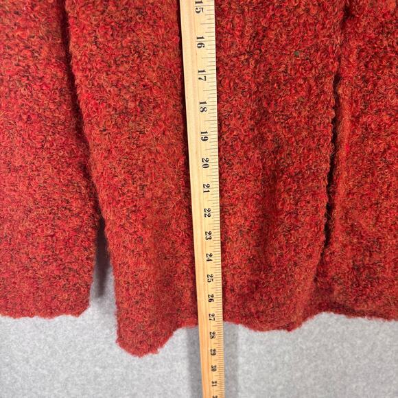Tabask Shawl Cardigan Sweater Medium Alpaca Wool Nubby Fuzzy Artsy‎ Boiled Rust - Picture 6 of 9